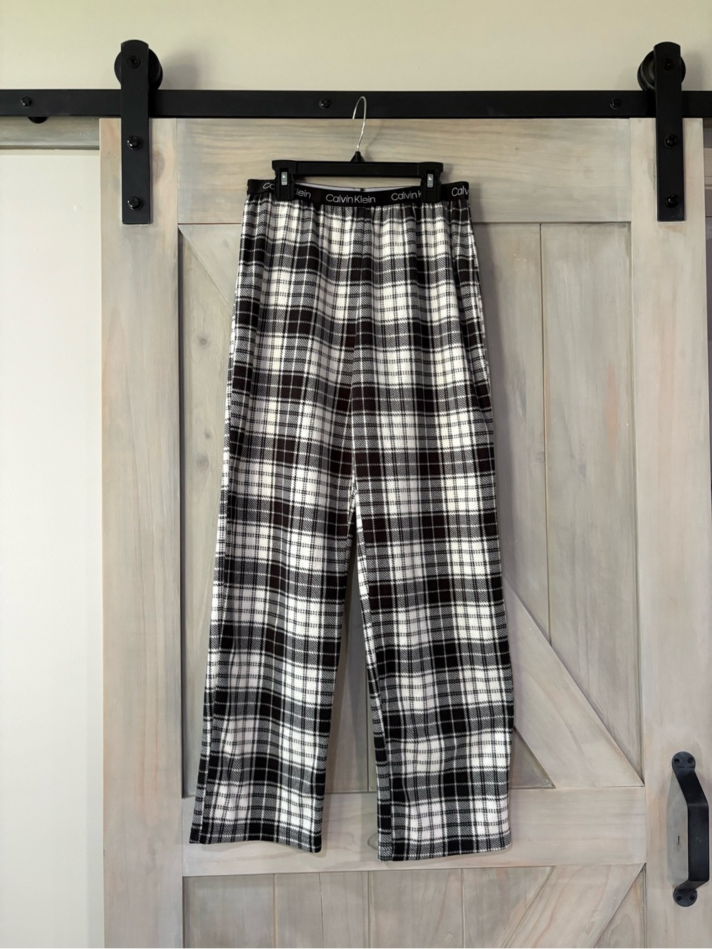 Calvin Klein Black & Cream Plaid Pajama Pants